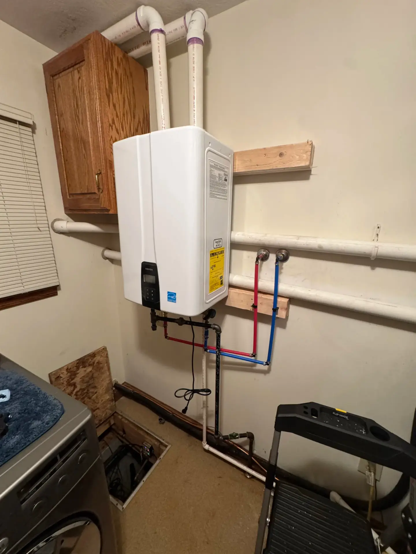 Navien tankless water heater installed in a home near Newark, Ohio